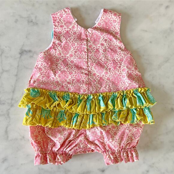 Baby Girl Easter Bunny Ruffle Bottom Sleeveless Onesie Romper by La Jenns / 6 M - Picture 6 of 7